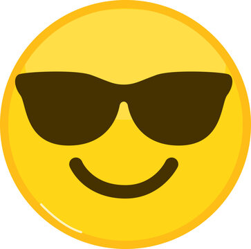 Naklejki Cool Smiley Face Emoji with Sunglasses