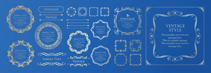 高級感のあるカードデザイン。アンティークな装飾デザイン。エレガントな縁の模様。