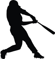Baseball player premium silhouette vector template