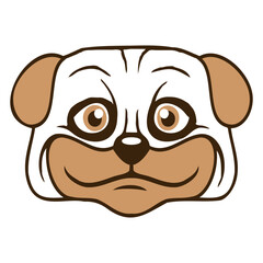 Dog Pug Small Cute Thick Lovely Happy Comic Fun Design Lover Art Vector Illustration Card T-Shirt Poster Sticker Graphic Print Decorative Drawing Isolated Logo Decoration Symbol Creative Cool Style
