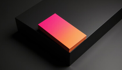 Vibrant Gradient Business Card on Black Surface