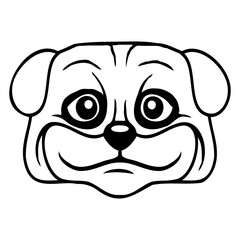 Dog Pug Small Cute Thick Lovely Happy Comic Fun Design Lover Art Vector Illustration Card T-Shirt Poster Sticker Graphic Print Decorative Drawing Isolated Logo Decoration Symbol Creative Cool Style
