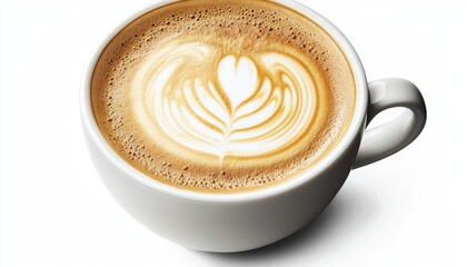 Latte Art Top View of a Coffee Cup with Heart Design, High-Resolution Image, Coffee, Latte, Beverage Coffee, Beverage