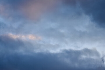 Beautiful and dramatic skyscape and cloudscape. Blue sky and clouds. Nature and background use.