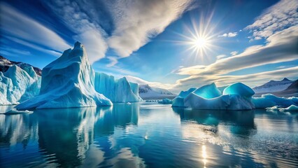 Serene Iceberg Landscape: Calm Waters, Glacial Beauty, Arctic Scenery