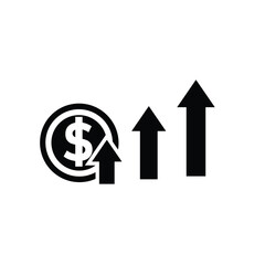 coin icon. money strengthens, rises. money management vector, business and finance icon, showing continuous movement. Solid design style