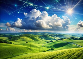 Serene Landscape: Providing Exceptional Service, Peaceful Business Background