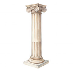 Ancient Greek Column with Decorative Capital