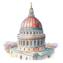 Obraz premium Beautiful Architectural Dome with Copper Roof Surrounded by Nature