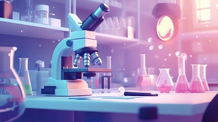 A brightly lit lab with advanced biotechnology equipment and microscopes, symbolizing modern scientific progress.