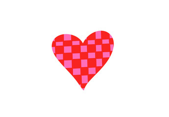Chess heart pink and red