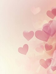 Soft Pink Heart Shapes on a Light Background for Romantic Themes