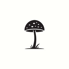 Mushroom icon vector illustration silhouette style
