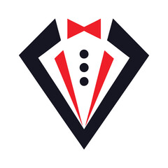 Elegant Tuxedo Logo Vector Design.