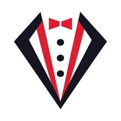 Elegant Tuxedo Logo Vector Design.