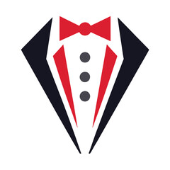 Elegant Tuxedo Logo Vector Design.