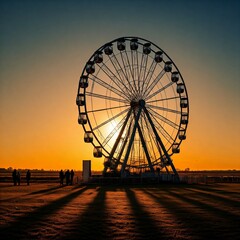 ferris wheel at sunset