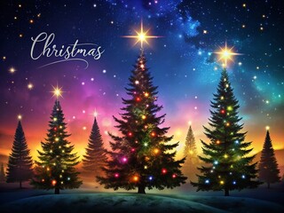Silhouette Christmas Trees Festive Background for Holiday Offers & Promotions
