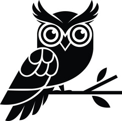 Stylized Owl Silhouette EPS Vector
