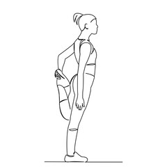 One continuous single drawing line art flat doodle female, sport, person, athlete, sportswoman, runner. Isolated image hand draw contour on a white background
