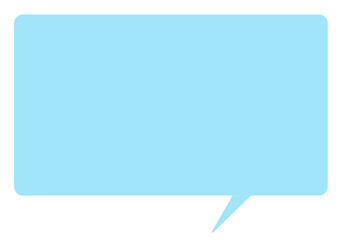 水色の四角いシンプルな吹き出し