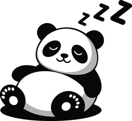Sleeping Panda Cartoon EPS Vector