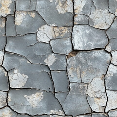 Obraz premium Cracked and weathered peeling paint texture with rustic and aged details in a seamless pattern