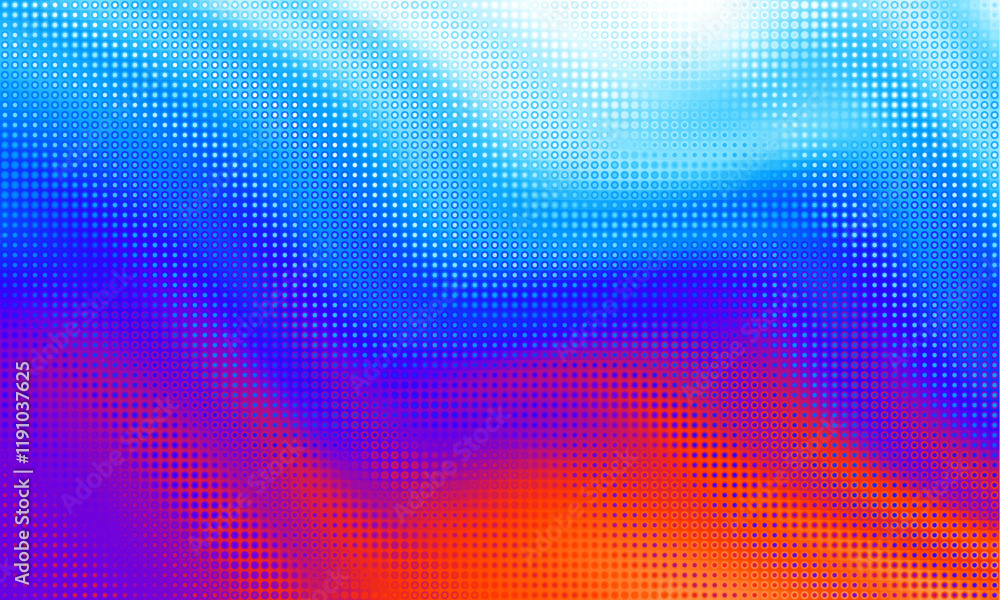 Poster Pixilated abstract Energy background. Halftone effect. Vector image. Small particles with overlay moire effect