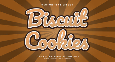 Biscuit Cookies Snack Style Editable Text effect Template