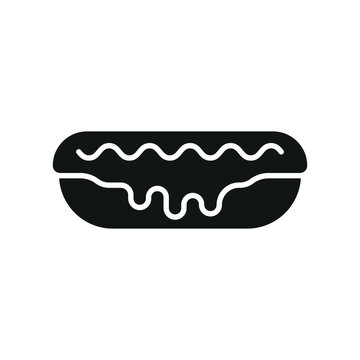 black eclair with white icing clip art preview