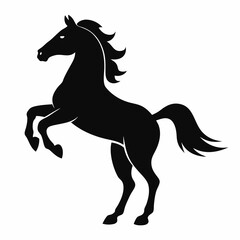 horse silhouette isolated on white