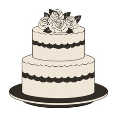 wedding cake isolated on white