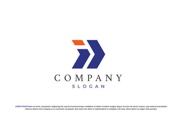 Fototapeta premium letter i and arrow box modern delivery logo expedition
