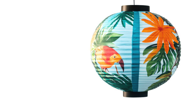 Tropical-themed paper lantern transparent background