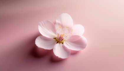 春の訪れを感じる淡いピンクからホワイトへのグラデーションに、桜の花が1輪中心に描かれた柔らかな印象のデザイン
