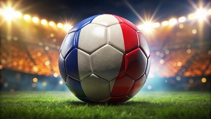 Fototapeta premium Soccer Ball with National Flag, High-Resolution Stock Photo - Perfect for Sports & Patriotism