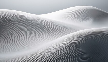 Naklejka premium 曲線的なラインがホワイトと淡いグレーでシンプルに描かれた、スノードリフトを連想させるモダンテクスチャ 