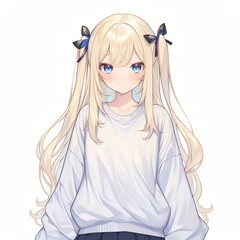 アニメ調の美少女の切り抜き用素材