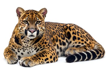 Obraz premium Jaguar: Majestic Feline, Resting Wildcat, Spots, Powerful Predator, Amazing Creature, Jungle Hunter, Nature's Beauty, Wild Animal, Big Cat, Roaring Beast