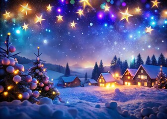 Fototapeta premium Sparkling Night Christmas Background with Space for Text - Holiday Offers