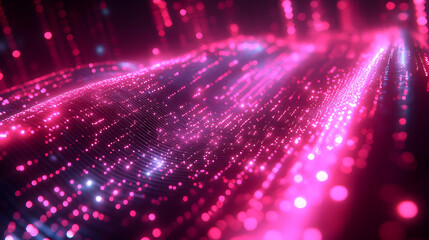 Obraz premium Abstract Pink and Purple Glowing Particle Wave Background