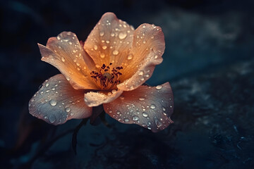 a flower with water droplets on it