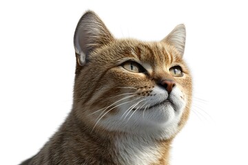 Obraz premium Adorable Cat Gazes Upwards, Intrigued and Curious