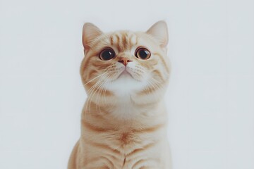 Adorable Cat Gazes Upwards, Curiosity Personified