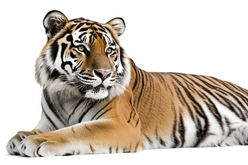 Majestic Tiger Resting, Wild Cat's Stripes, Powerful Predator, Orange Fur, Beautiful Animal