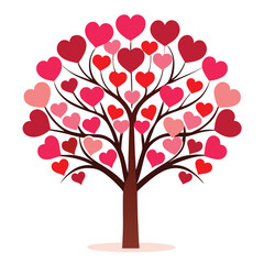 valentine card with hearts tree icon silhouette vector illustration for photo overlays t-shirt print flyer poster design
