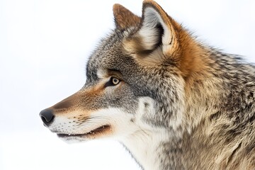 Fototapeta premium Wolf Profile: Majestic Canine Beauty in Winter