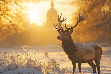 Majestic Stag at Golden Hour