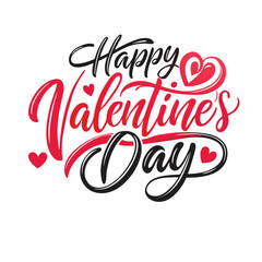 a unique 'Happy Valentine's Day' design with a blend of modern elegance and romantic charm. Incorporate a romantic heart element to enhance the festive feel.