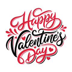 a unique 'Happy Valentine's Day' design with a blend of modern elegance and romantic charm. Incorporate a romantic heart element to enhance the festive feel.